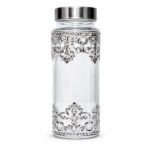 Premium Silver Embossed Glass Storage Jar Set of 4 with Luxury Velvet Gift Box – Kitchen & Dry Fruit Container Set
