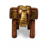 Handcrafted Wooden Elephant Stool | Vintage Antique Finish Decorative Side Table