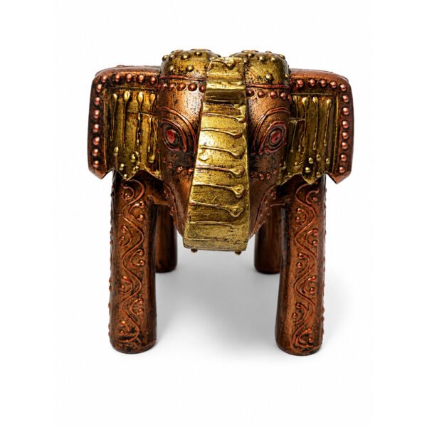 Handcrafted Wooden Elephant Stool | Vintage Antique Finish Decorative Side Table