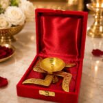 Premium Brass Swastik Akhand Diya with Velvet Gift Box | Traditional Pooja Oil Lamp for Home Temple