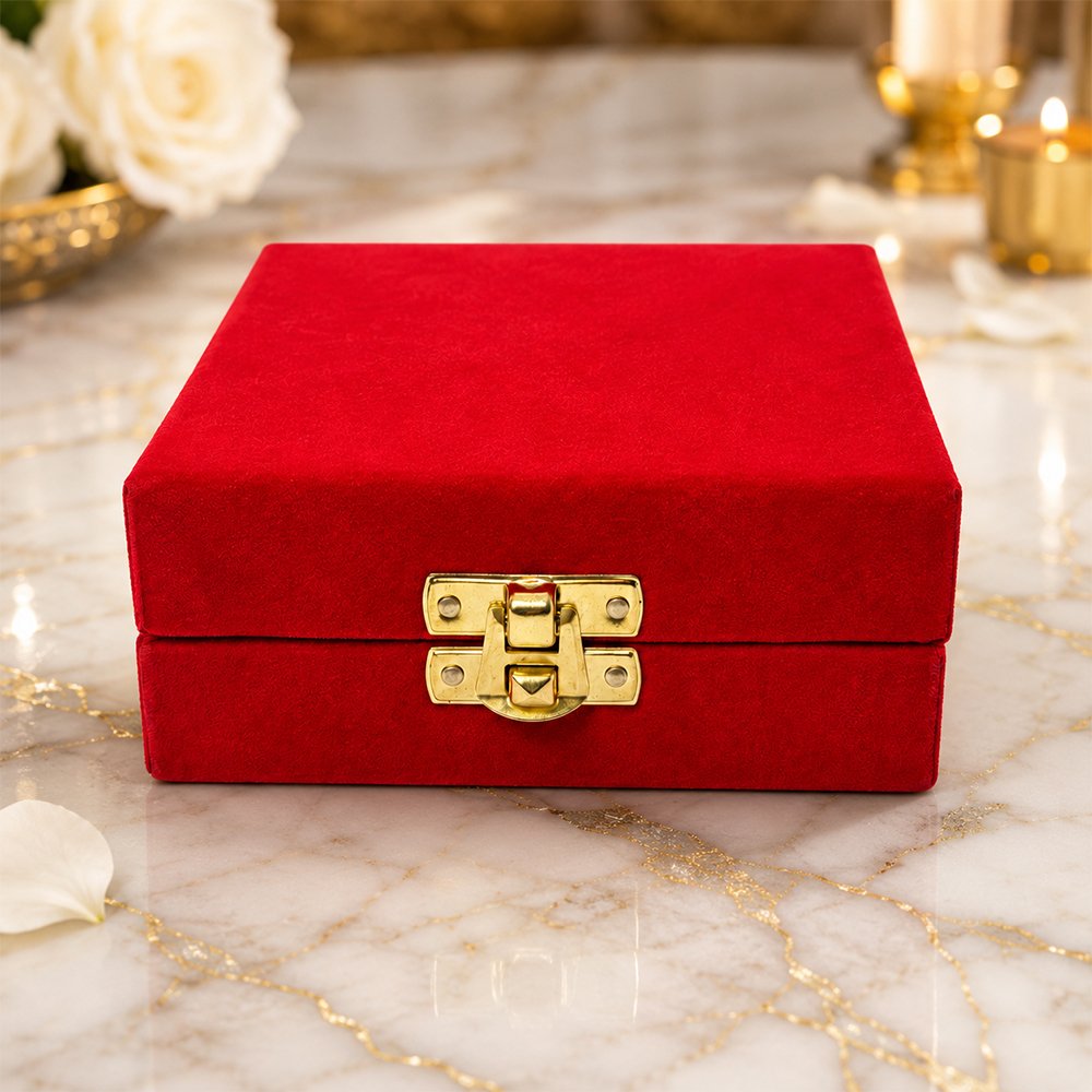 Premium Brass Swastik Akhand Diya with Velvet Gift Box | Traditional Pooja Oil Lamp for Home Temple