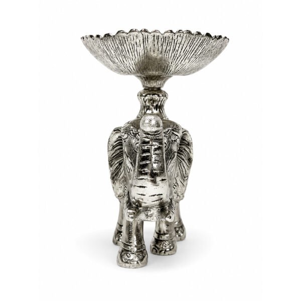 Premium Silver Plated Elephant Dry Fruit Bowl with Decorative Serving Tray – Luxury Handcrafted Centerpiece