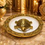 Premium Decorative Turtle Urli Bowl with Glass Plate – Vastu Feng Shui Tortoise for Home Decor