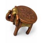 Handcrafted Wooden Elephant Stool | Vintage Antique Finish Decorative Side Table