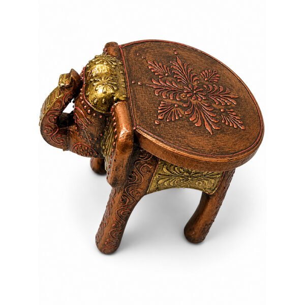 Handcrafted Wooden Elephant Stool | Vintage Antique Finish Decorative Side Table