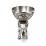 Handcrafted Silver Finish Elephant Urli Bowl for Floating Candles, Flowers & Home Decor