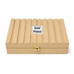 Gold Plated Prasadi Bhog Thali Set with 2 Bowls, Spoons & Serving Tray in Premium Gift Box