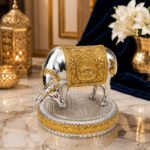 Premium Silver & Gold Kamdhenu Cow Statue with Goddess Lakshmi | Vastu & Home Temple Decor