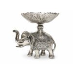 Premium Silver Plated Elephant Dry Fruit Bowl with Decorative Serving Tray – Luxury Handcrafted Centerpiece