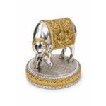 Premium Silver & Gold Kamdhenu Cow Statue with Goddess Lakshmi | Vastu & Home Temple Decor