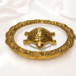 Premium Decorative Turtle Urli Bowl with Glass Plate – Vastu Feng Shui Tortoise for Home Decor