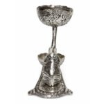Premium Elephant Dry Fruit & Mukhwas Serving Bowl Set with Dual Bowls – Silver Plated Decorative Snack Server