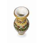 Handcrafted Marble Peacock Flower Vase with Kundan Work – Decorative Home & Table Vase