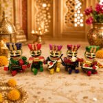 Handcrafted Rajasthani Wooden Folk Musician Figurine Set | Traditional Indian Musical Decor