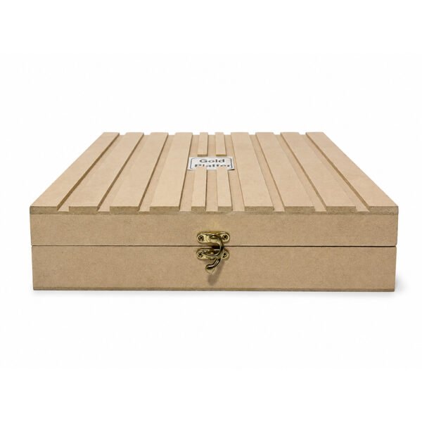 Premium Gold Plated Dry Fruit Serving Set with Tray & 4 Bowls with Spoons in Wooden Gift Box