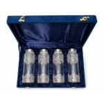 Premium Silver Embossed Glass Storage Jar Set of 4 with Luxury Velvet Gift Box – Kitchen & Dry Fruit Container Set