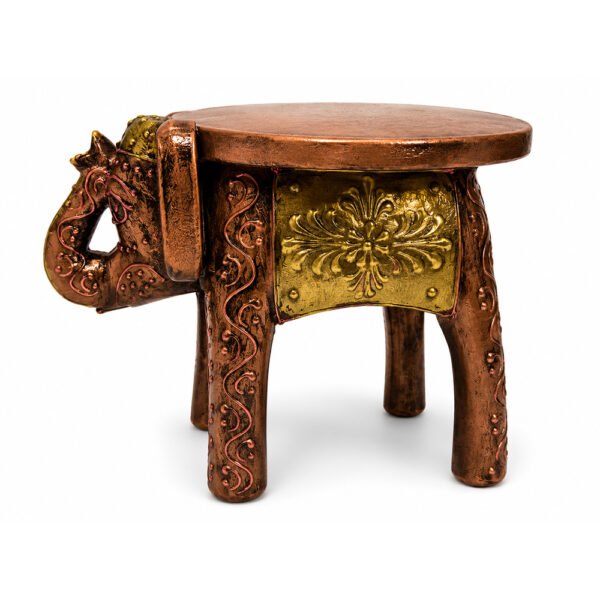 Handcrafted Wooden Elephant Stool | Vintage Antique Finish Decorative Side Table
