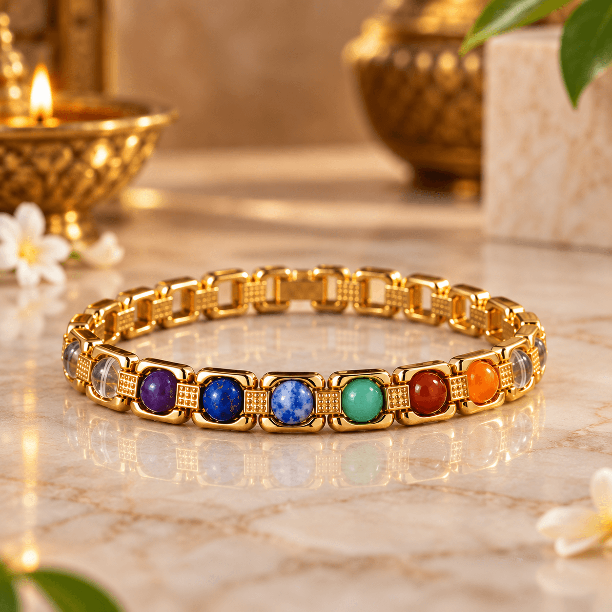 7 Chakra Bracelet – Seven Chakra Healing Stone Bracelet for Balance & Energy