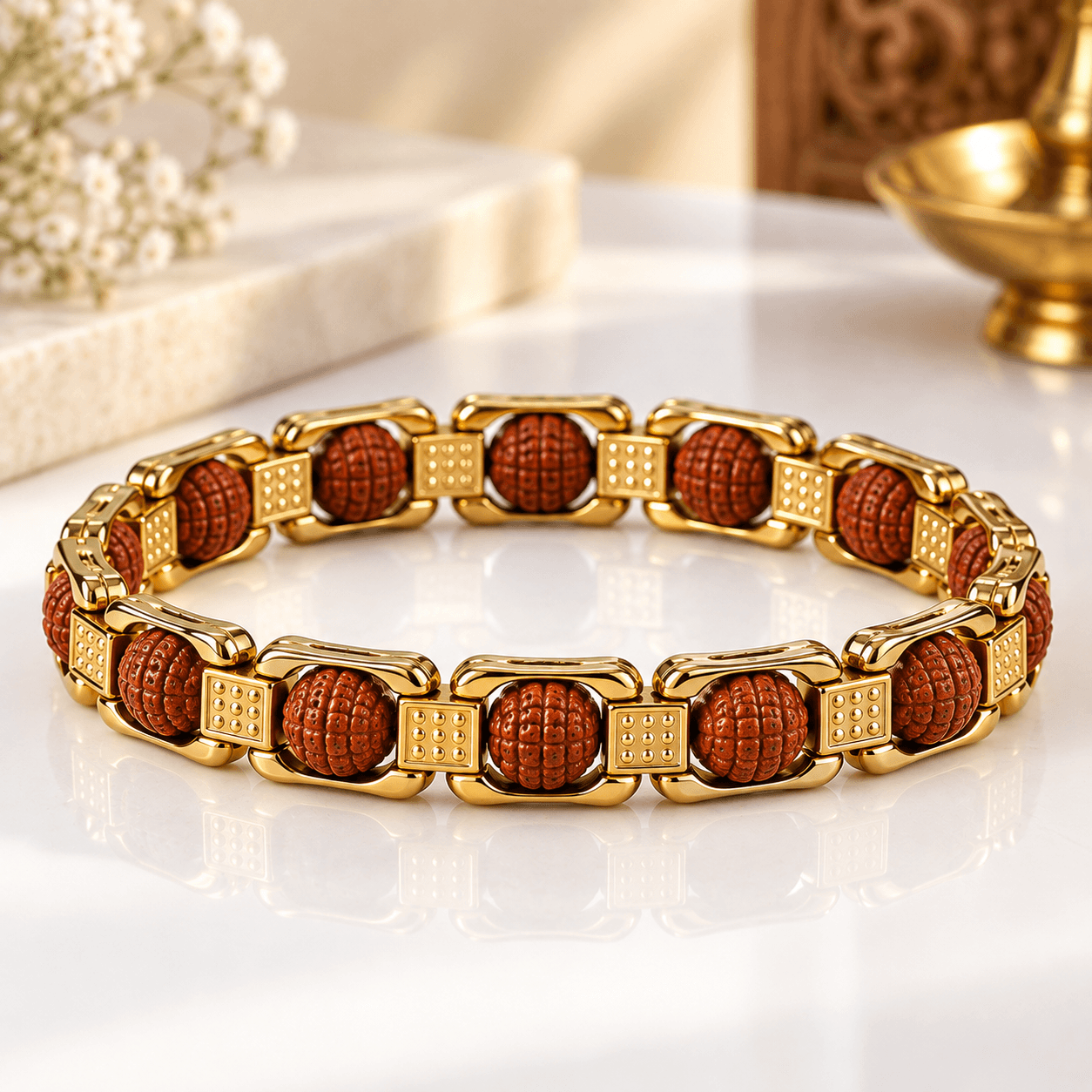 Rudraksha Bracelet – 10 Bead Spiritual Bracelet