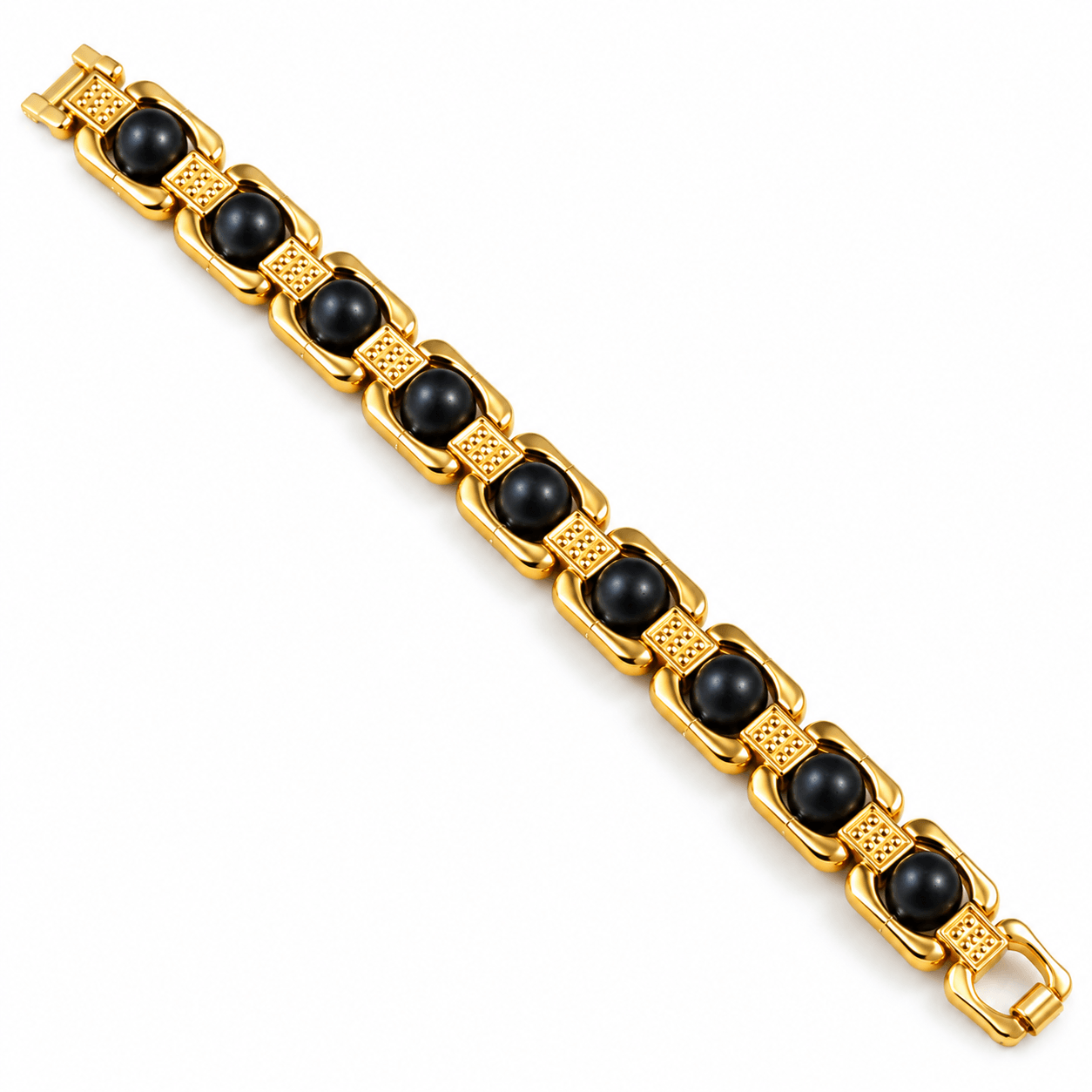 Karungali Bracelet – Natural Karungali Bead Gold-Tone Bracelet