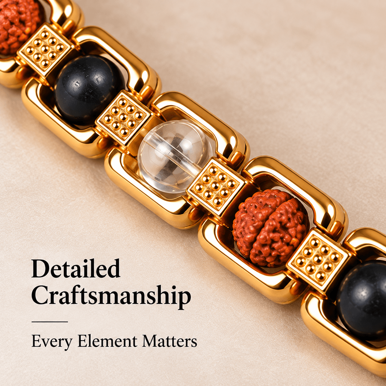 Karungali Rudraksha Clear Quartz Bracelet