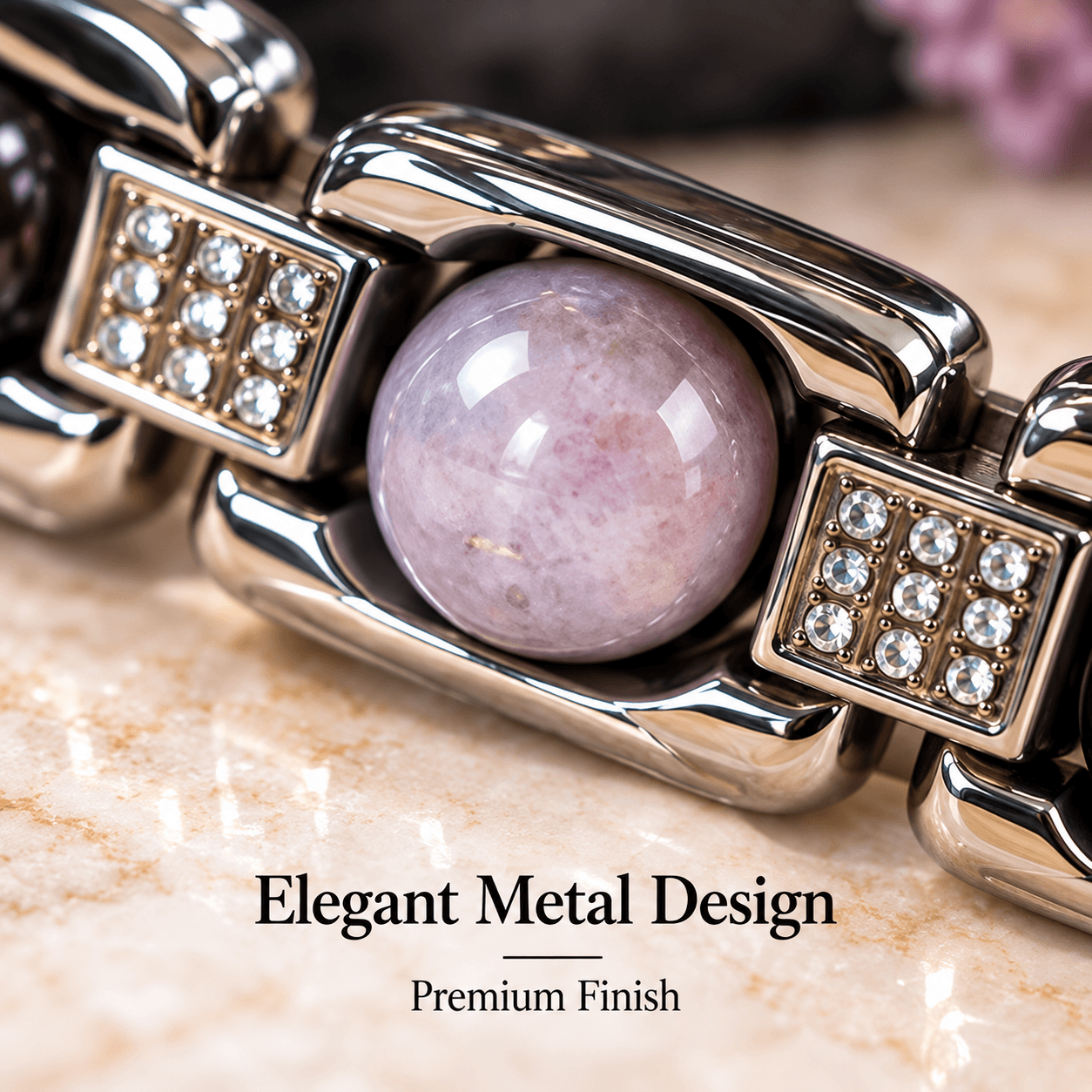 Love Gemstone Bracelet – Pink & Natural Stone Beads
