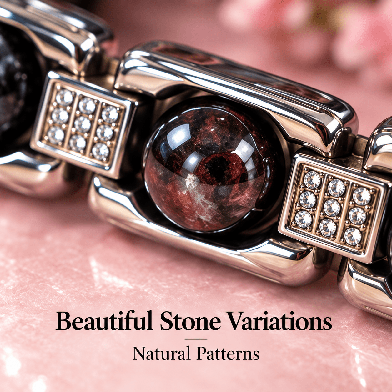 Love Gemstone Bracelet – Pink & Natural Stone Beads