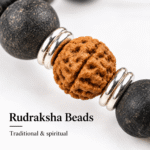 Mahakal Damru Bracelet with Rudraksha & Adjustable Black Thread