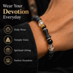 Mahakal Damru Bracelet with Rudraksha & Adjustable Black Thread