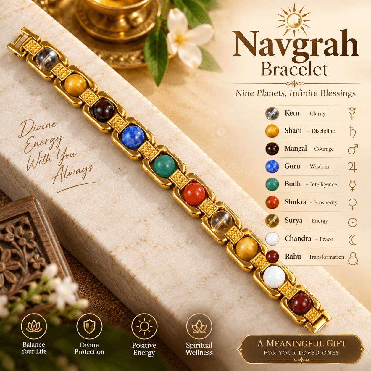 Navgrah Bracelet | Multicolor Natural Stone Bracelet