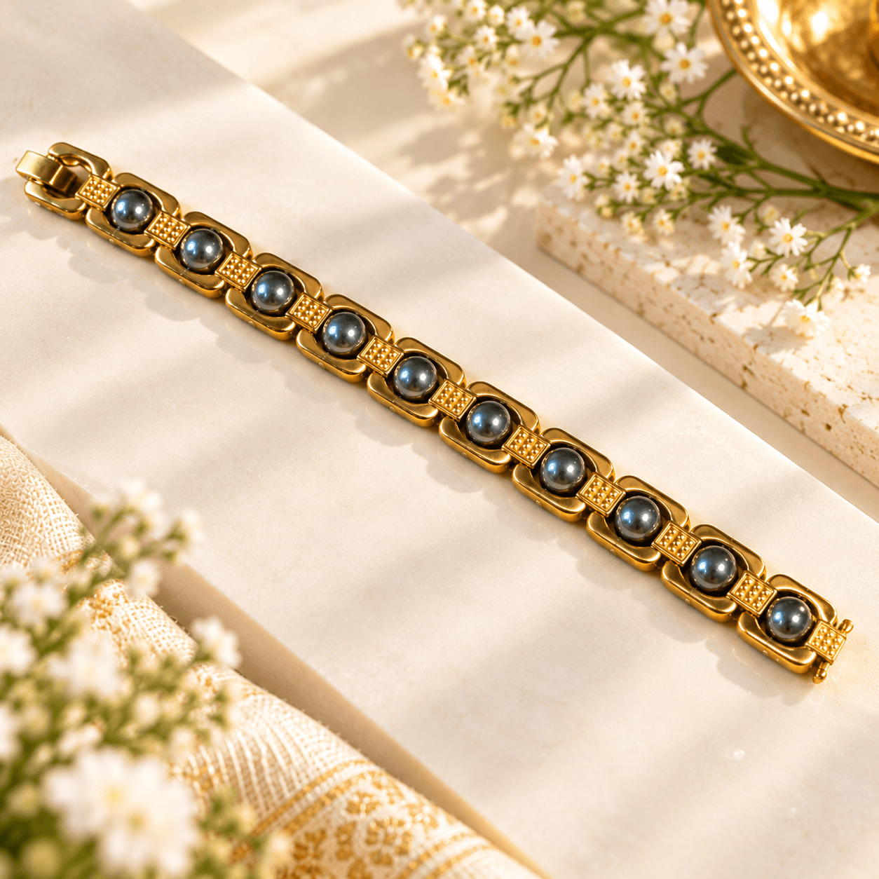 Pyrite Bracelet – Natural Pyrite Bead Bracelet