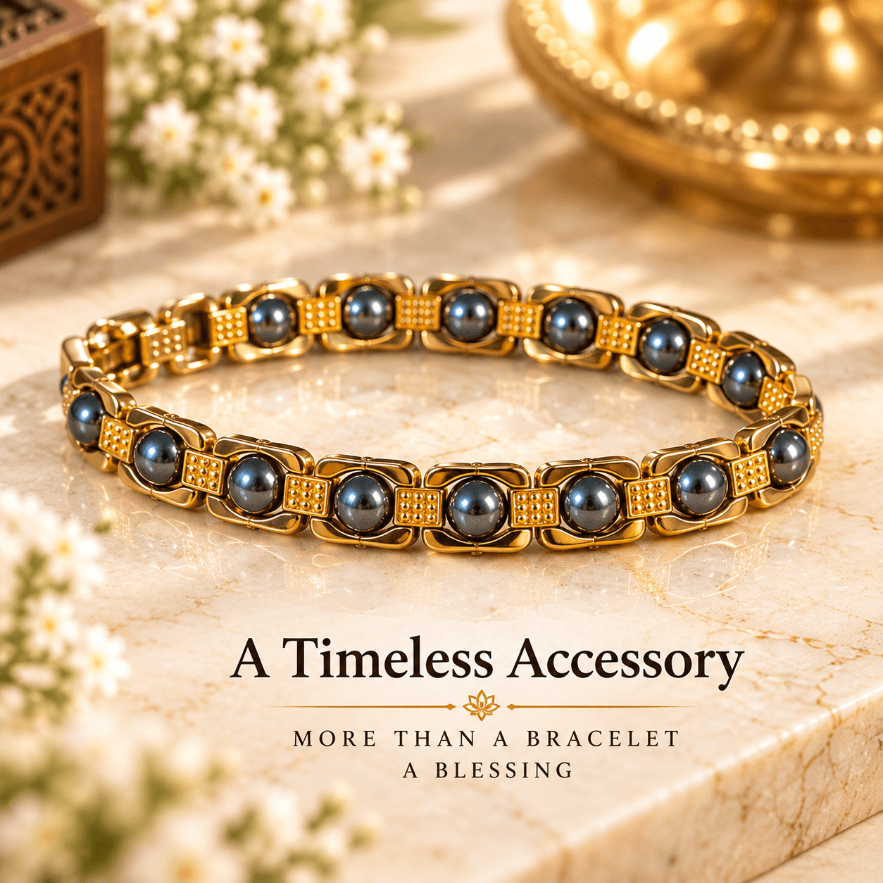 Pyrite Bracelet – Natural Pyrite Bead Bracelet
