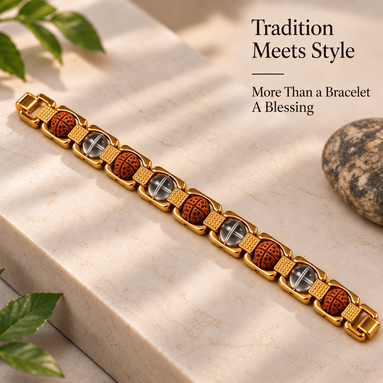 Rudraksh Clear Quartz Bracelet