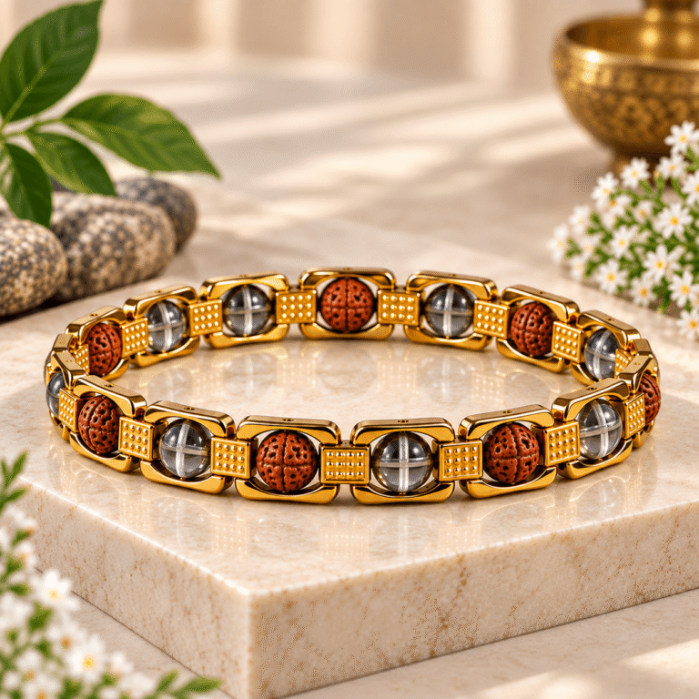 Rudraksh Clear Quartz Bracelet