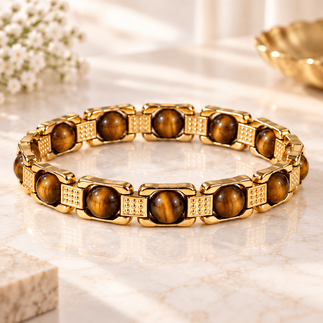 Tiger Eye Bracelet | Natural Tiger Eye Bead Bracelet