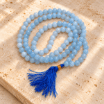Aquamarine Jap Mala | Light Blue Meditation Prayer Beads