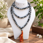 Black Cat Eye Jap Mala | Grey-Black Meditation Beads
