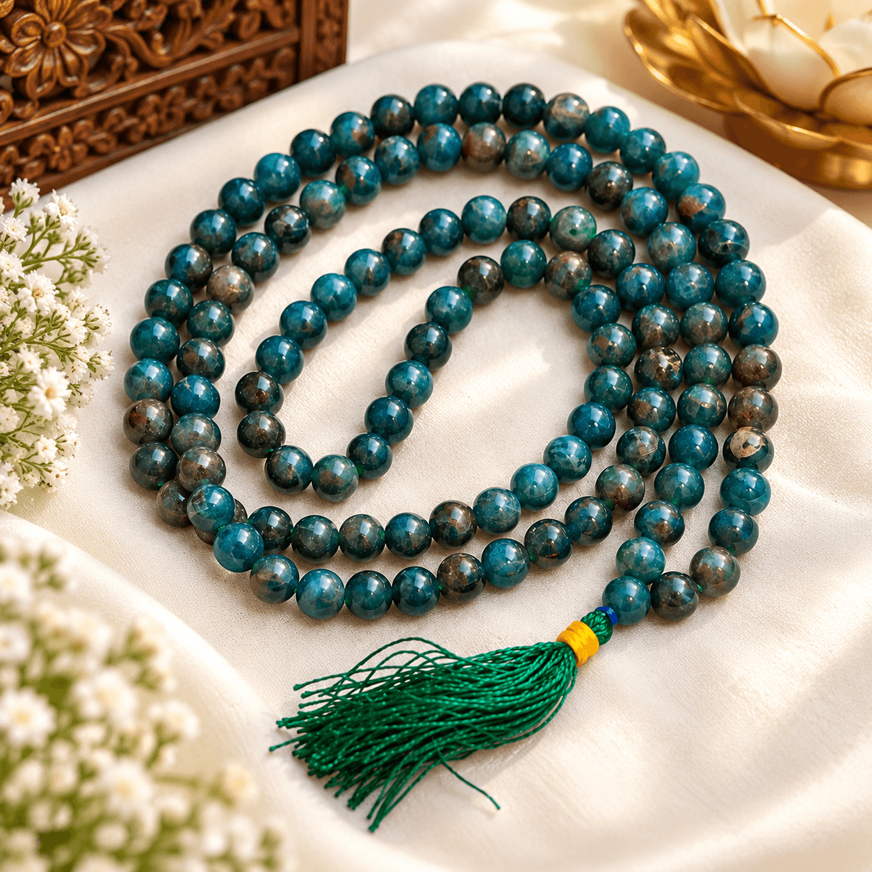 Apetite Jap Mala | Blue-Green Meditation Prayer Beads