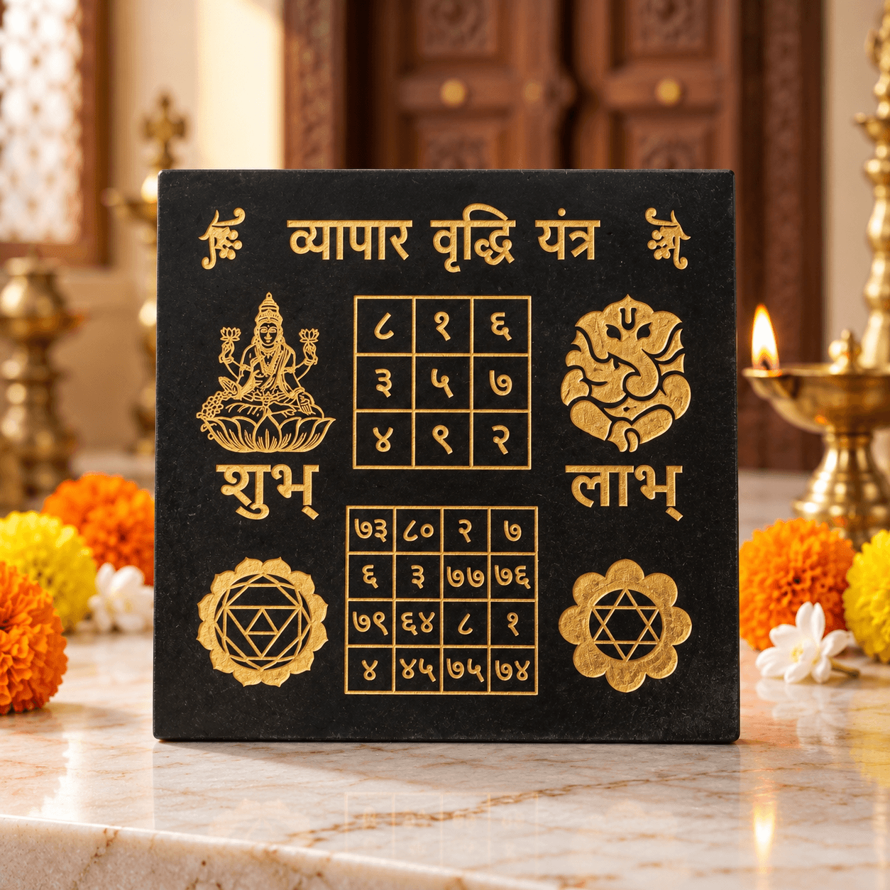 Vyapar Vriddhi Yantra | Business Growth Yantra | Karungali Carving Plate